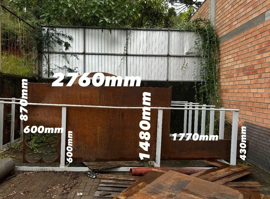 Chapa 1.1/4" - A36 - 2760 x 1480 x 1770 x 430 x 3930 x 600 x 600 x 870