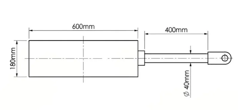 Cilindro Pneumático de Dupla Ação - Ø160 x 400mm de Curso - Unidade