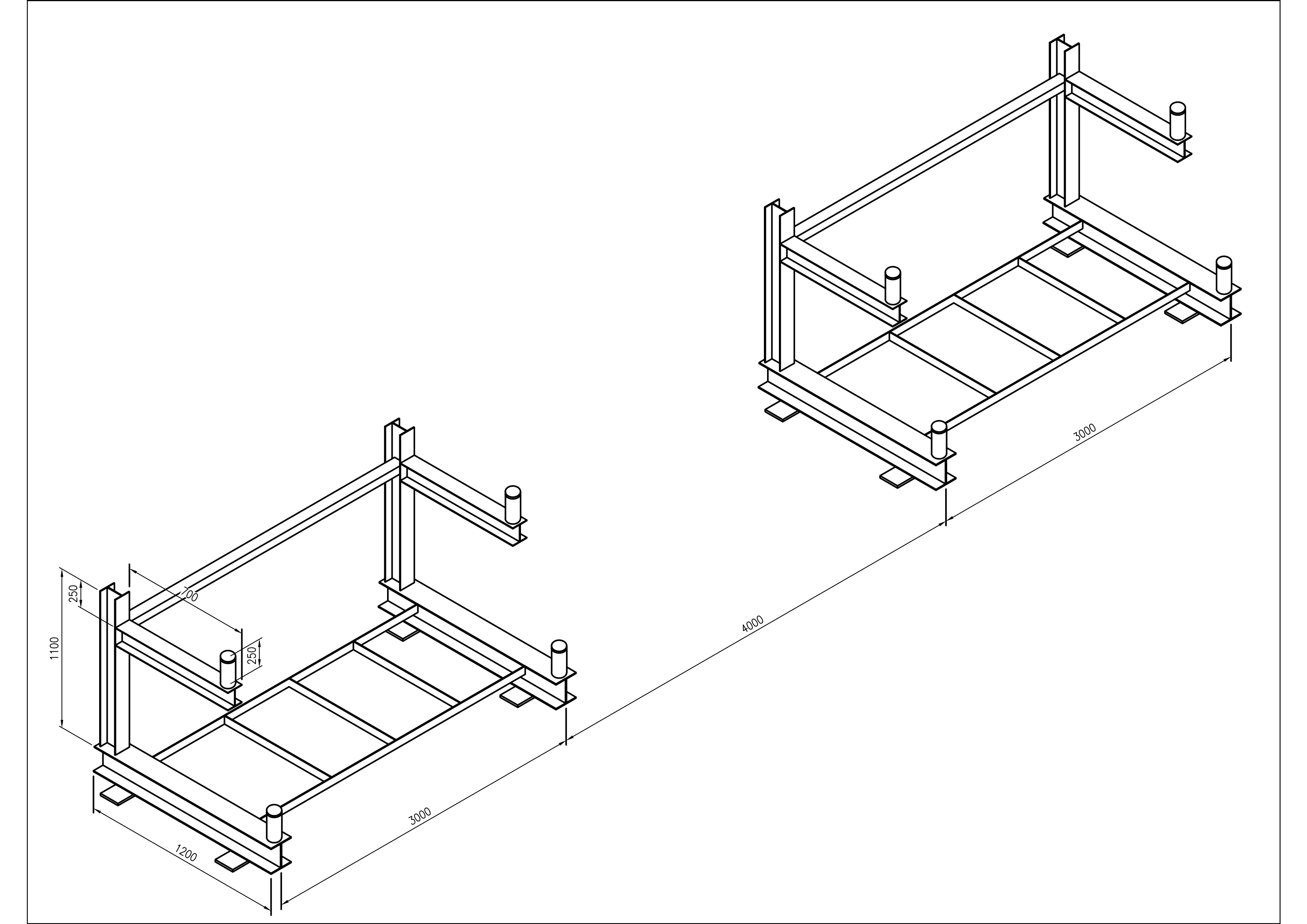 Rack Porta Perfis e Tubos Industrial com 2 e 3 Níveis